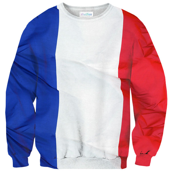 French Flag Sweater-Shelfies-| All-Over-Print Everywhere - Designed to Make You Smile