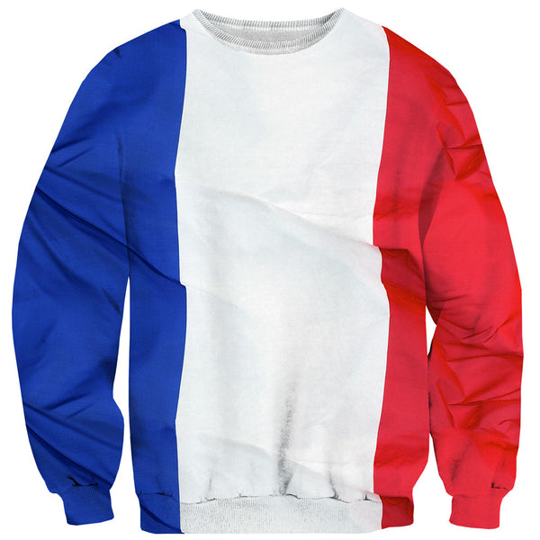 French Flag Sweater-Shelfies-| All-Over-Print Everywhere - Designed to Make You Smile