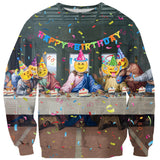 Happy Birthday Jesus (Last Supper Emoji) Sweater-Shelfies-| All-Over-Print Everywhere - Designed to Make You Smile