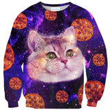 Heavy Breathing Cat Pizza Sweater-Subliminator-| All-Over-Print Everywhere - Designed to Make You Smile