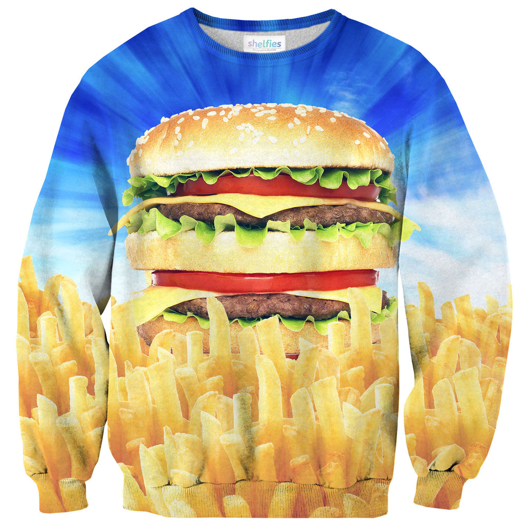 Holy Burger Sweater-Shelfies-| All-Over-Print Everywhere - Designed to Make You Smile
