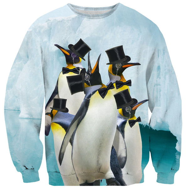 Indeed Penguins Sweater-Shelfies-| All-Over-Print Everywhere - Designed to Make You Smile