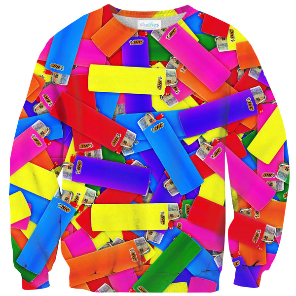 Lighter Invasion "It's Lit" Sweater-Shelfies-| All-Over-Print Everywhere - Designed to Make You Smile