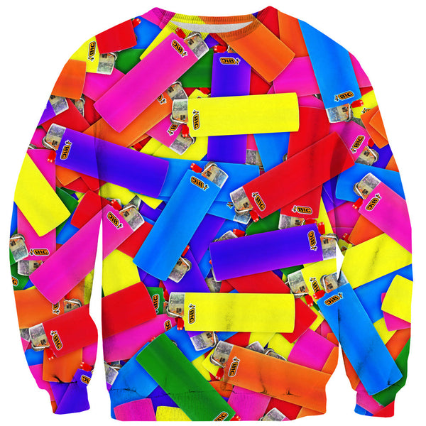 Lighter Invasion "It's Lit" Sweater-Shelfies-| All-Over-Print Everywhere - Designed to Make You Smile