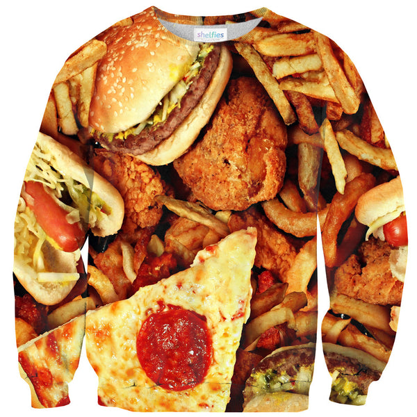 Junk Food Invasion Sweater-Shelfies-| All-Over-Print Everywhere - Designed to Make You Smile