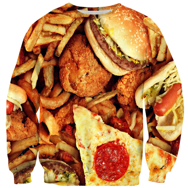 Junk Food Invasion Sweater-Shelfies-| All-Over-Print Everywhere - Designed to Make You Smile