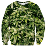 Kush Leaves Sweater-Subliminator-| All-Over-Print Everywhere - Designed to Make You Smile