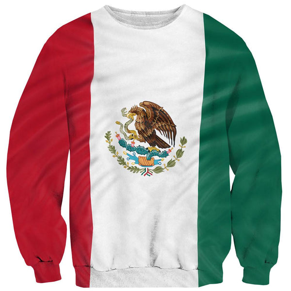 Mexican Flag Sweater-Subliminator-| All-Over-Print Everywhere - Designed to Make You Smile
