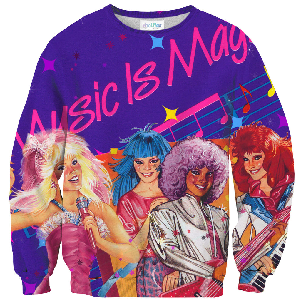 Music is Magic Sweater-Shelfies-| All-Over-Print Everywhere - Designed to Make You Smile