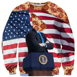 Pizza for President Sweater-Shelfies-| All-Over-Print Everywhere - Designed to Make You Smile
