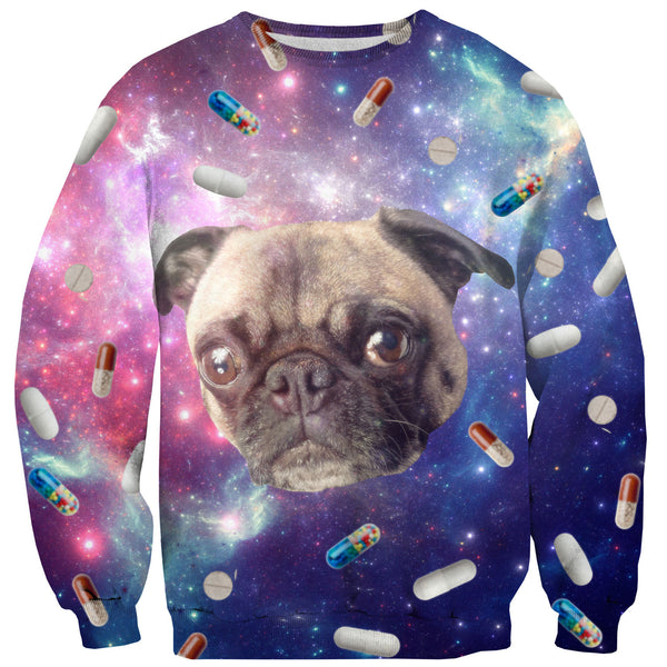 Pugs with Drugs Sweater-Shelfies-| All-Over-Print Everywhere - Designed to Make You Smile
