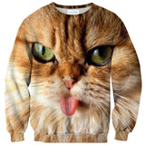 Cat "Pussy Face" Sweater-Shelfies-| All-Over-Print Everywhere - Designed to Make You Smile