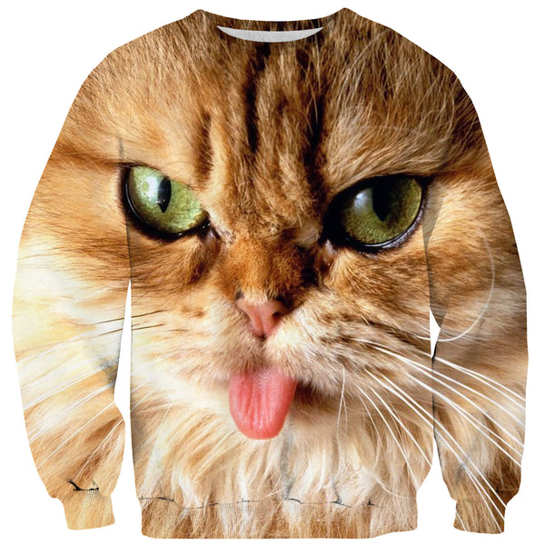 Cat "Pussy Face" Sweater-Shelfies-| All-Over-Print Everywhere - Designed to Make You Smile