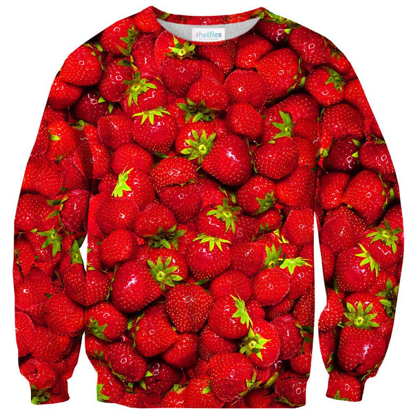 Strawberry Invasion Sweater-Subliminator-| All-Over-Print Everywhere - Designed to Make You Smile