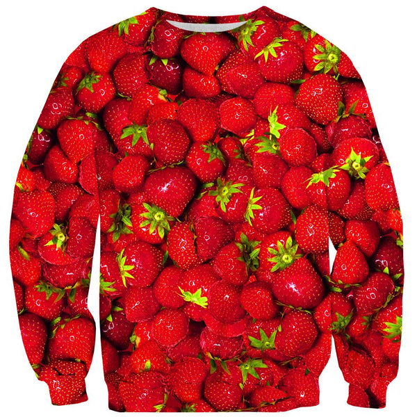 Strawberry Invasion Sweater-Subliminator-| All-Over-Print Everywhere - Designed to Make You Smile