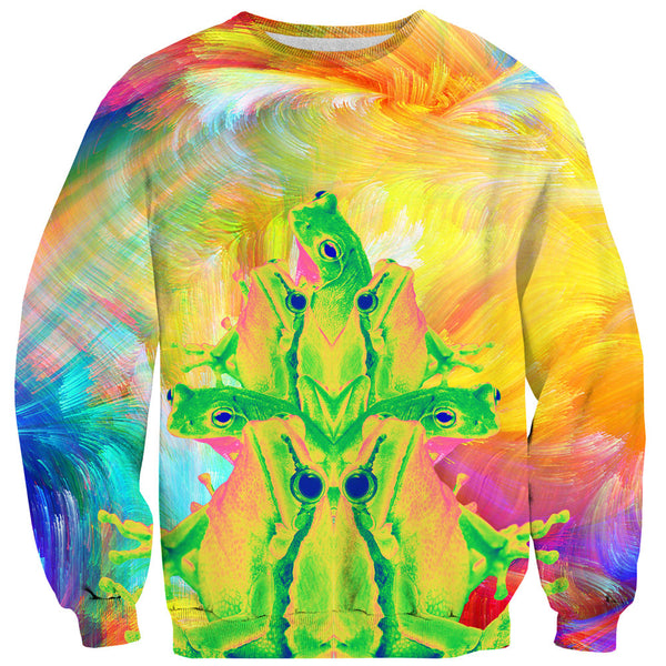 Trippin' Froggy Frog Sweater-Shelfies-| All-Over-Print Everywhere - Designed to Make You Smile