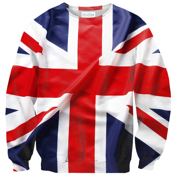 Union Jack Flag Sweater-Shelfies-| All-Over-Print Everywhere - Designed to Make You Smile