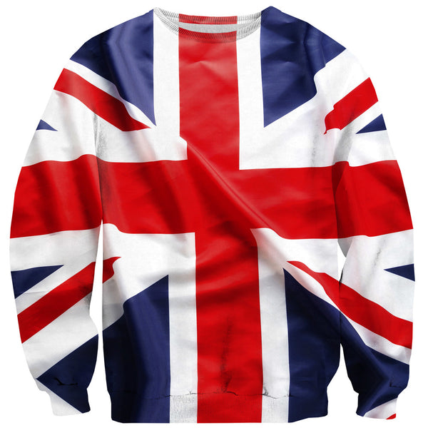 Union Jack Flag Sweater-Shelfies-| All-Over-Print Everywhere - Designed to Make You Smile