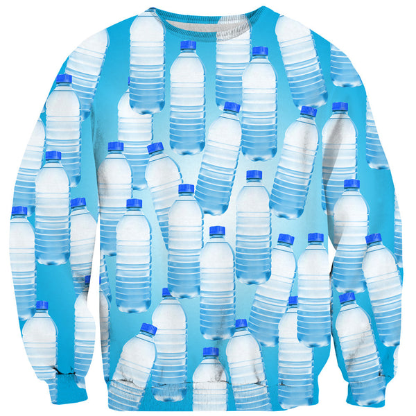 Water Bottle Invasion Sweater-Shelfies-| All-Over-Print Everywhere - Designed to Make You Smile