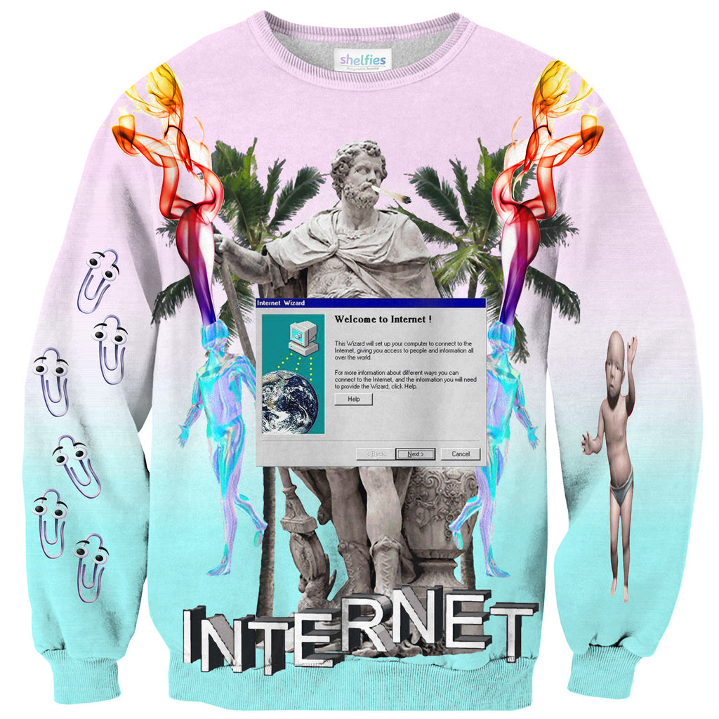 Welcome to the Internet Sweater-Shelfies-| All-Over-Print Everywhere - Designed to Make You Smile