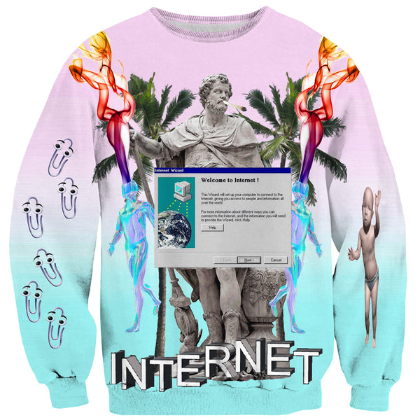 Welcome to the Internet Sweater-Shelfies-| All-Over-Print Everywhere - Designed to Make You Smile