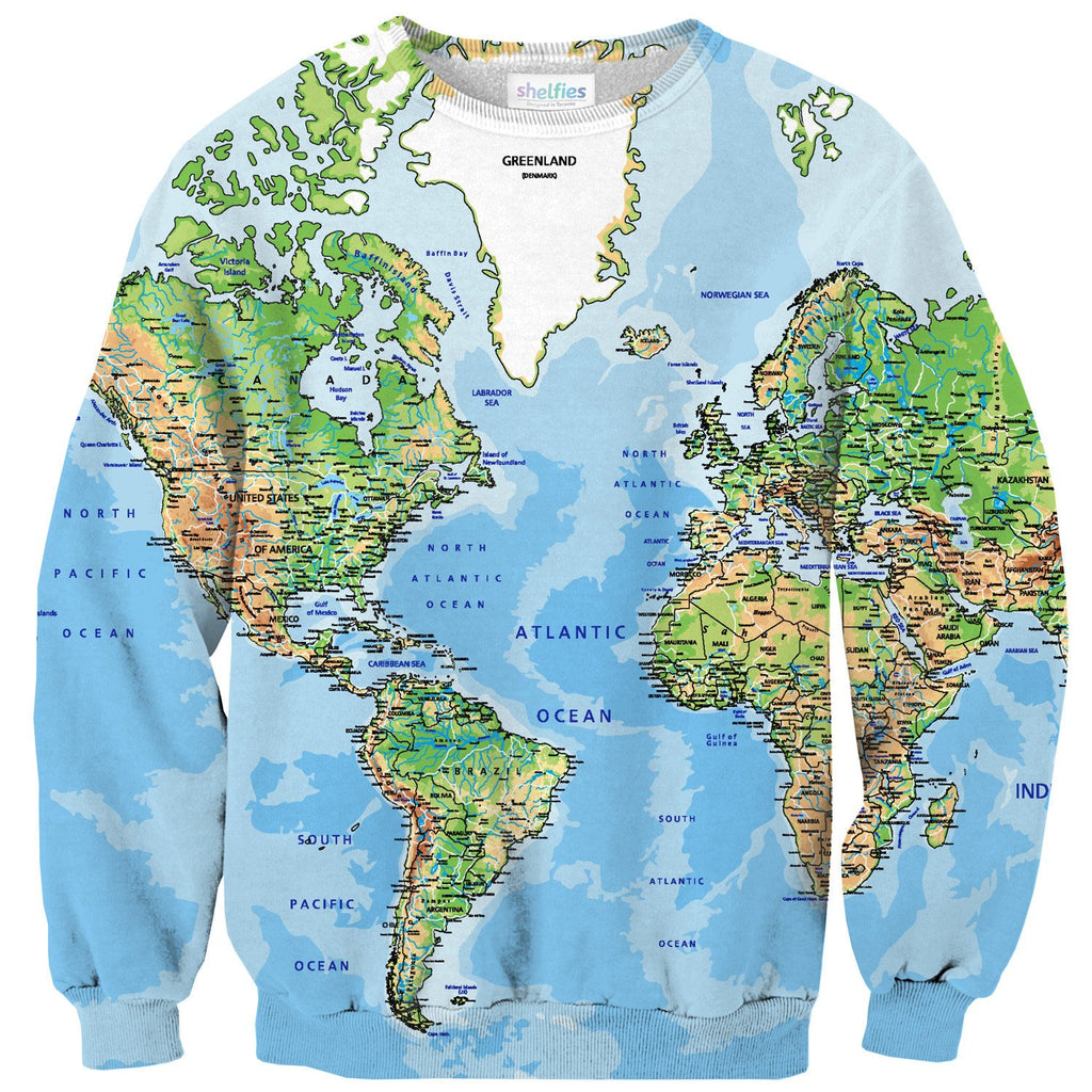 World Map Sweater-Subliminator-| All-Over-Print Everywhere - Designed to Make You Smile