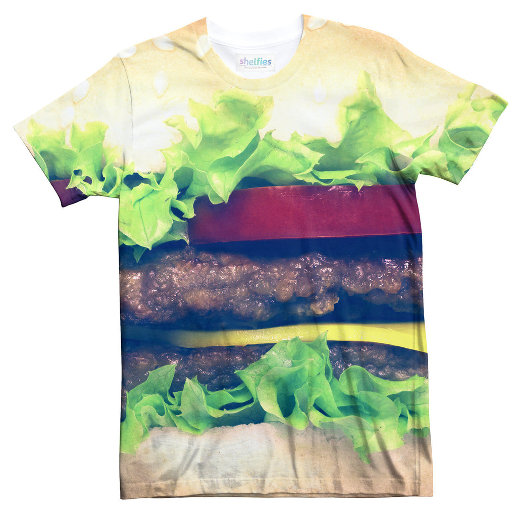 Burger T-Shirt-Shelfies-| All-Over-Print Everywhere - Designed to Make You Smile