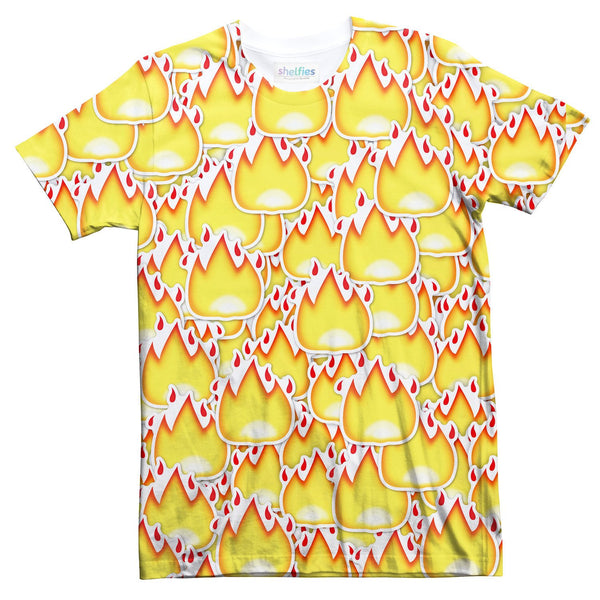 Fire Emoji Invasion T-Shirt-Subliminator-| All-Over-Print Everywhere - Designed to Make You Smile