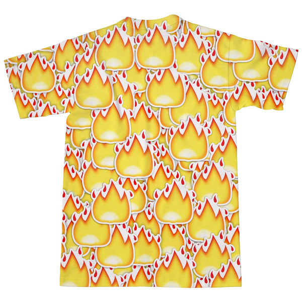 Fire Emoji Invasion T-Shirt-Subliminator-| All-Over-Print Everywhere - Designed to Make You Smile