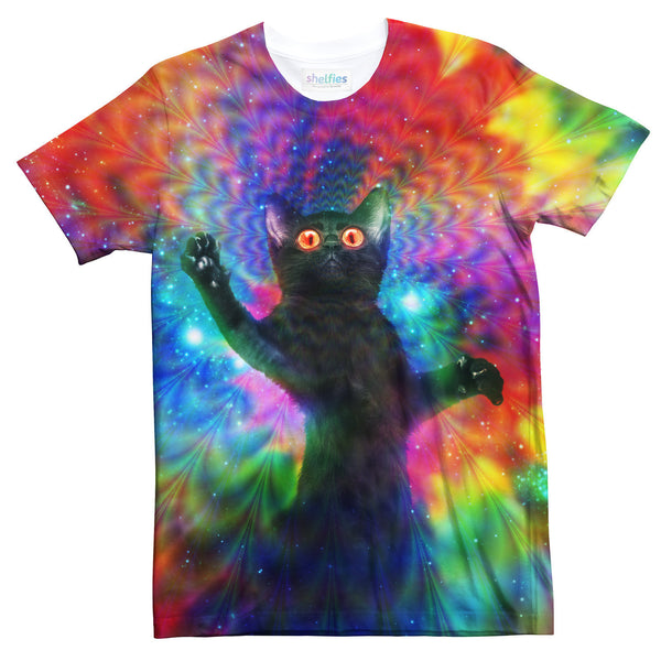 Galactic Space Kitty Kat T-Shirt-Shelfies-| All-Over-Print Everywhere - Designed to Make You Smile