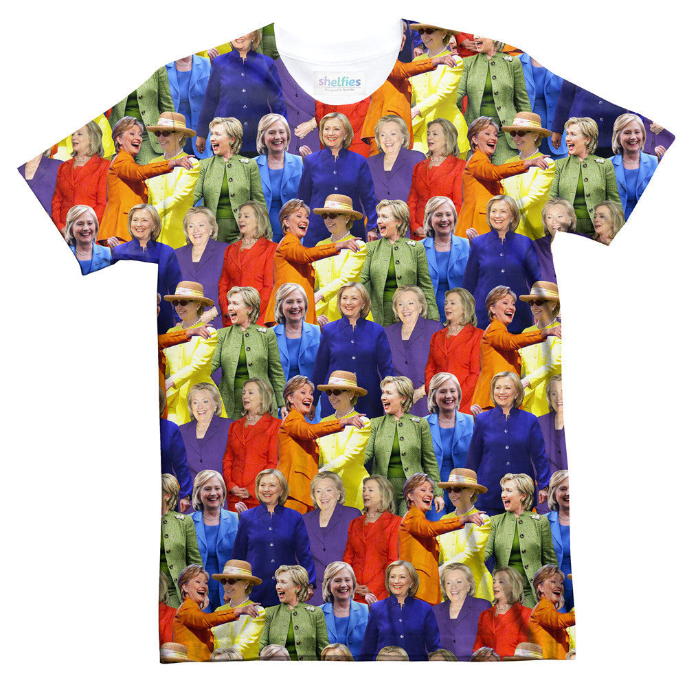 Hillary Clinton Rainbow Jumpsuits T-Shirt-Shelfies-| All-Over-Print Everywhere - Designed to Make You Smile