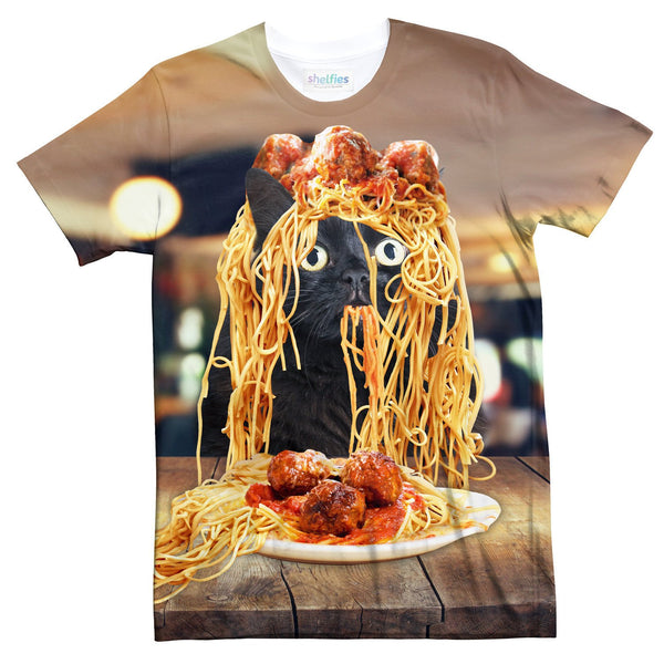 Spaghetti Cat T-Shirt-Subliminator-| All-Over-Print Everywhere - Designed to Make You Smile
