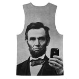 Abraham Lincoln Selfie Tank Top-kite.ly-| All-Over-Print Everywhere - Designed to Make You Smile
