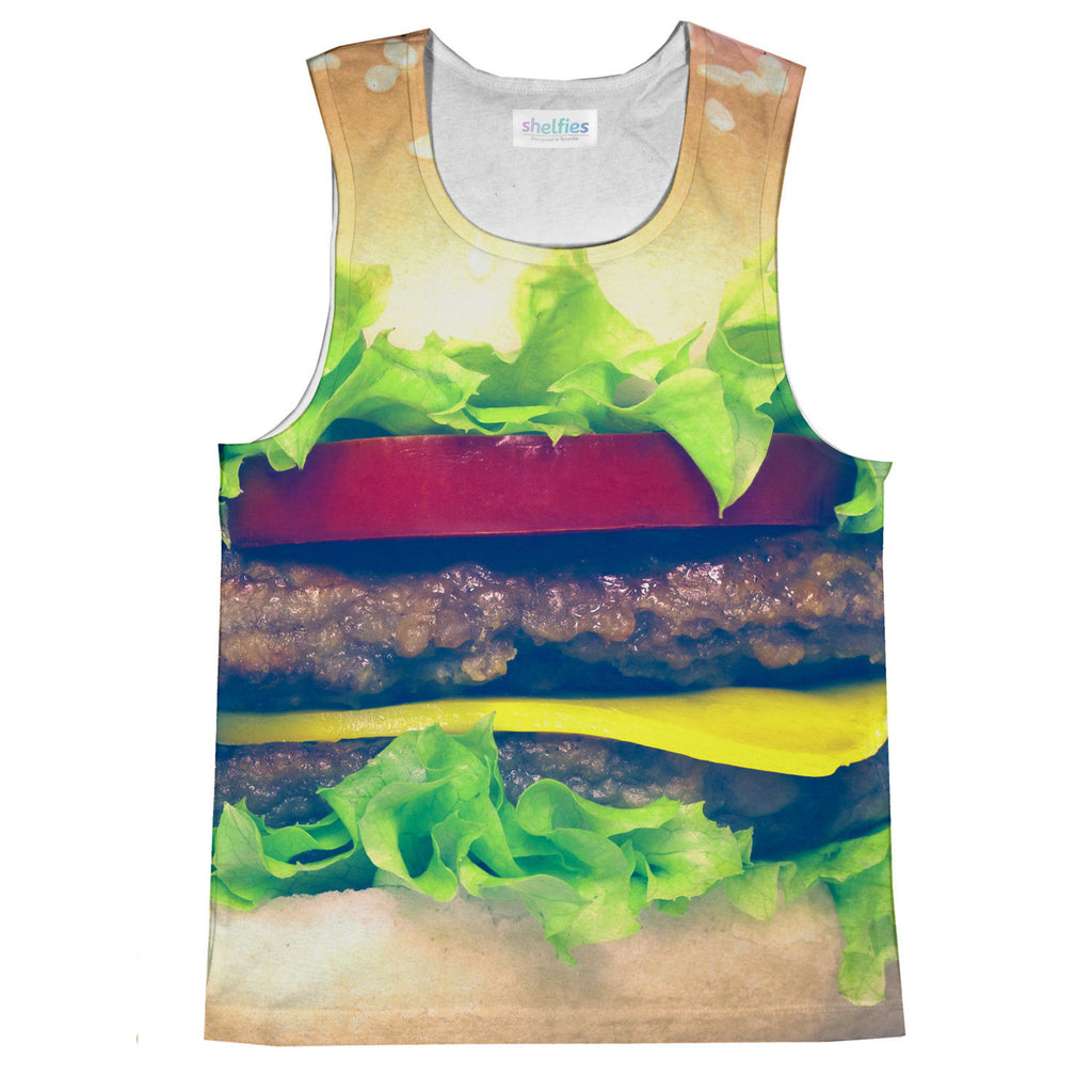 Burger Tank Top-kite.ly-| All-Over-Print Everywhere - Designed to Make You Smile