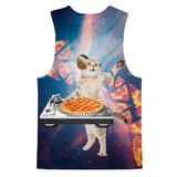DJ Pizza Cat Tank Top-kite.ly-| All-Over-Print Everywhere - Designed to Make You Smile
