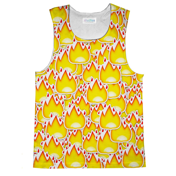Fire Emoji Invasion Tank Top-kite.ly-| All-Over-Print Everywhere - Designed to Make You Smile