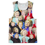Hillary Clinton Face Tank Top-kite.ly-| All-Over-Print Everywhere - Designed to Make You Smile