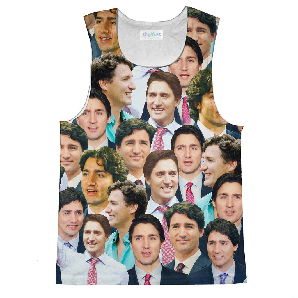 Justin Trudeau Face Tank Top-kite.ly-| All-Over-Print Everywhere - Designed to Make You Smile