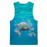 Nirvana Sloth Tank Top-kite.ly-| All-Over-Print Everywhere - Designed to Make You Smile
