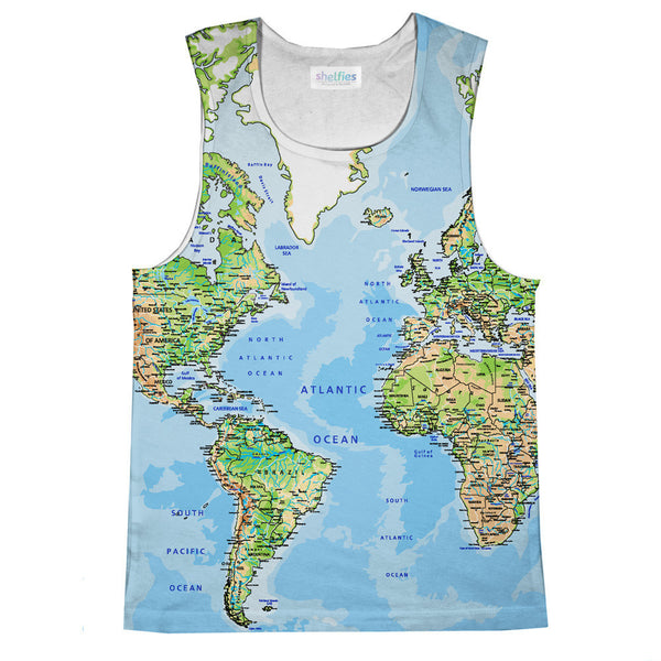 World Map Tank Top-kite.ly-| All-Over-Print Everywhere - Designed to Make You Smile