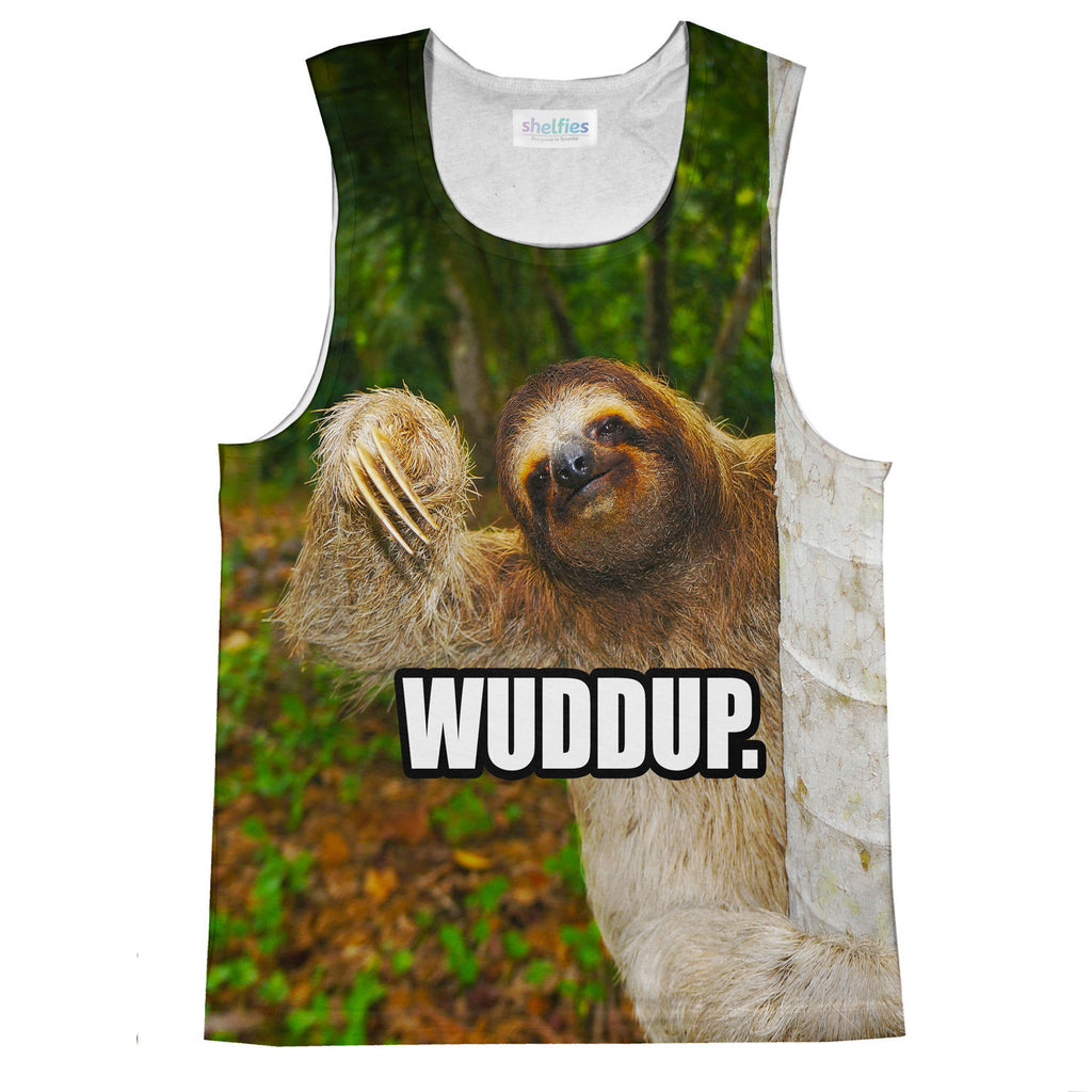 Wuddup Sloth Tank Top-kite.ly-| All-Over-Print Everywhere - Designed to Make You Smile