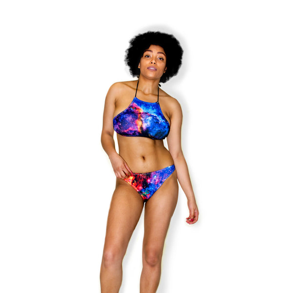 Dark Galaxy Halter Bikini-Shelfies-| All-Over-Print Everywhere - Designed to Make You Smile