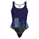 8-Bit Skyline One-Piece Swimsuit-teelaunch-XS-| All-Over-Print Everywhere - Designed to Make You Smile
