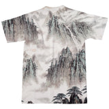 Watercolour Mountains T-Shirt-Shelfies-| All-Over-Print Everywhere - Designed to Make You Smile