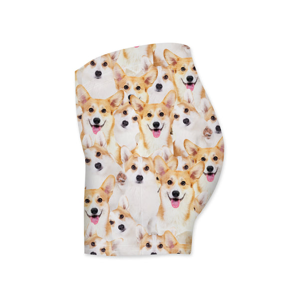 Corgi Invasion Workout Shorts-Shelfies-| All-Over-Print Everywhere - Designed to Make You Smile