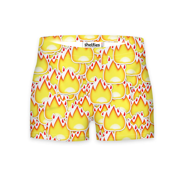 Fire Emoji Workout Shorts-Shelfies-| All-Over-Print Everywhere - Designed to Make You Smile