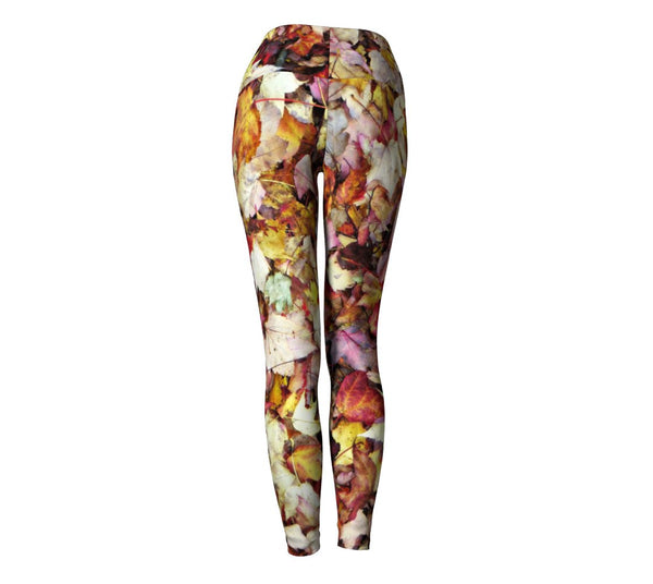 Fall Leaves Yoga Pants-Shelfies-| All-Over-Print Everywhere - Designed to Make You Smile