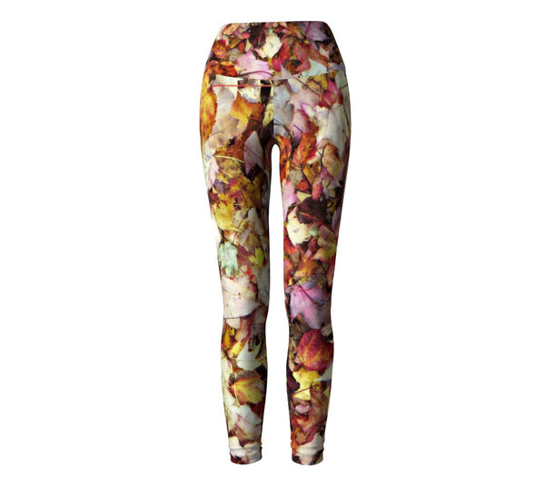 Fall Leaves Yoga Pants-Shelfies-| All-Over-Print Everywhere - Designed to Make You Smile