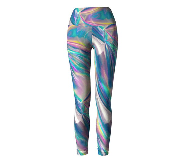 Holographic Foil Yoga Pants-Shelfies-| All-Over-Print Everywhere - Designed to Make You Smile