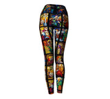 Stained Glass Yoga Pants-Shelfies-| All-Over-Print Everywhere - Designed to Make You Smile
